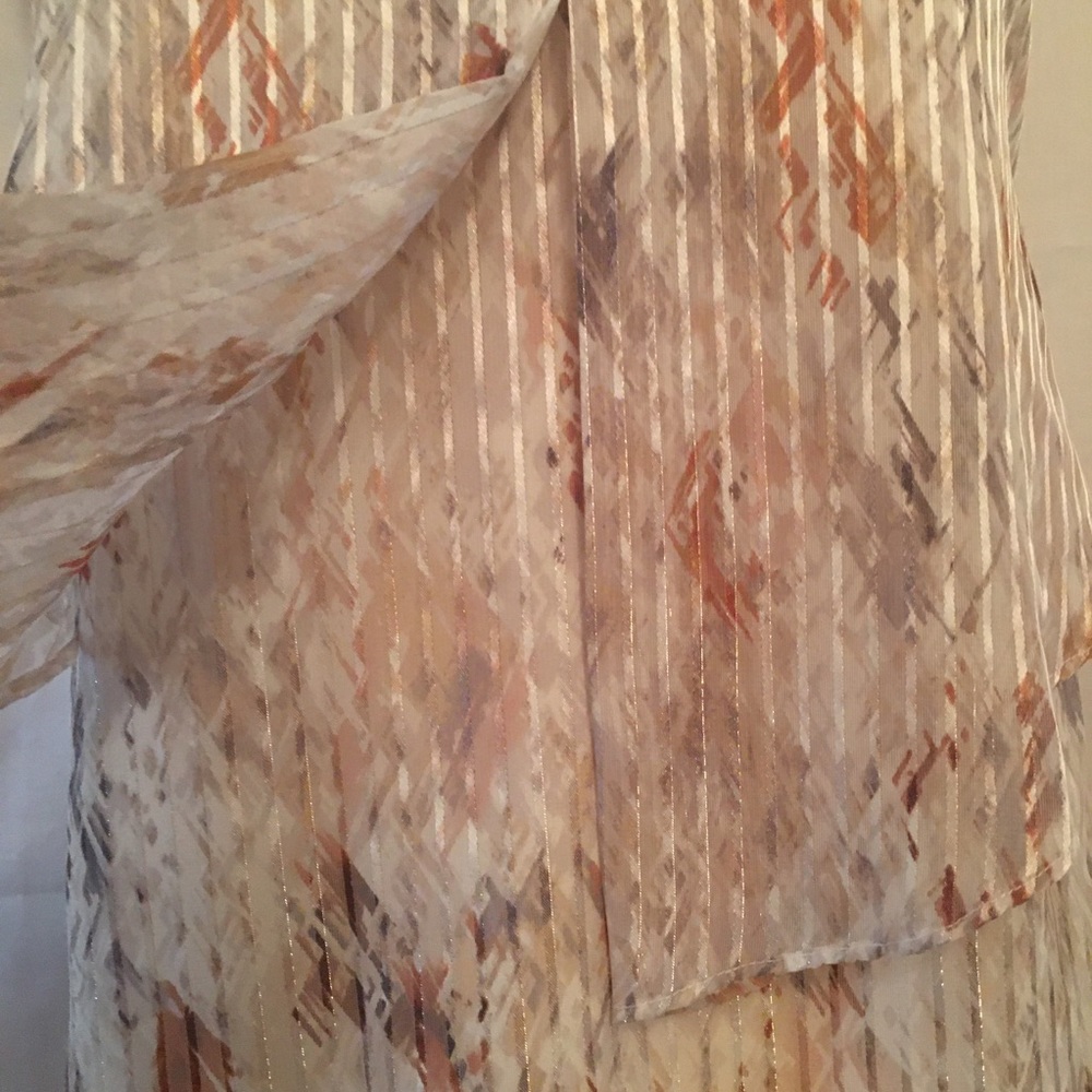 Whbm Shadow Stripe Shell Metallic Layered Tank Xs - image 8